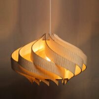 Vintage Spiral Restaurant Pendant Light – Wabi-Sabi Style Retro Study Bedroom Bar Counter Original Wood Moon Solid Wood Lamp